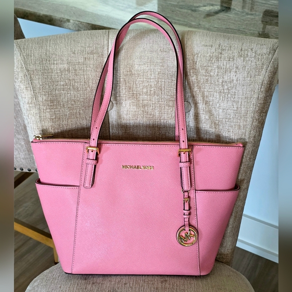 Michael Kors Misty Rose Saffiano Leather Tote - Picture 1 of 8